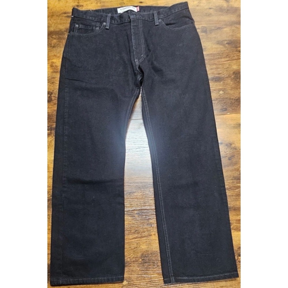 Levi's 505 Black Jeans Denim Straight Leg Fit Size 36x30 100% Cotton Y2K